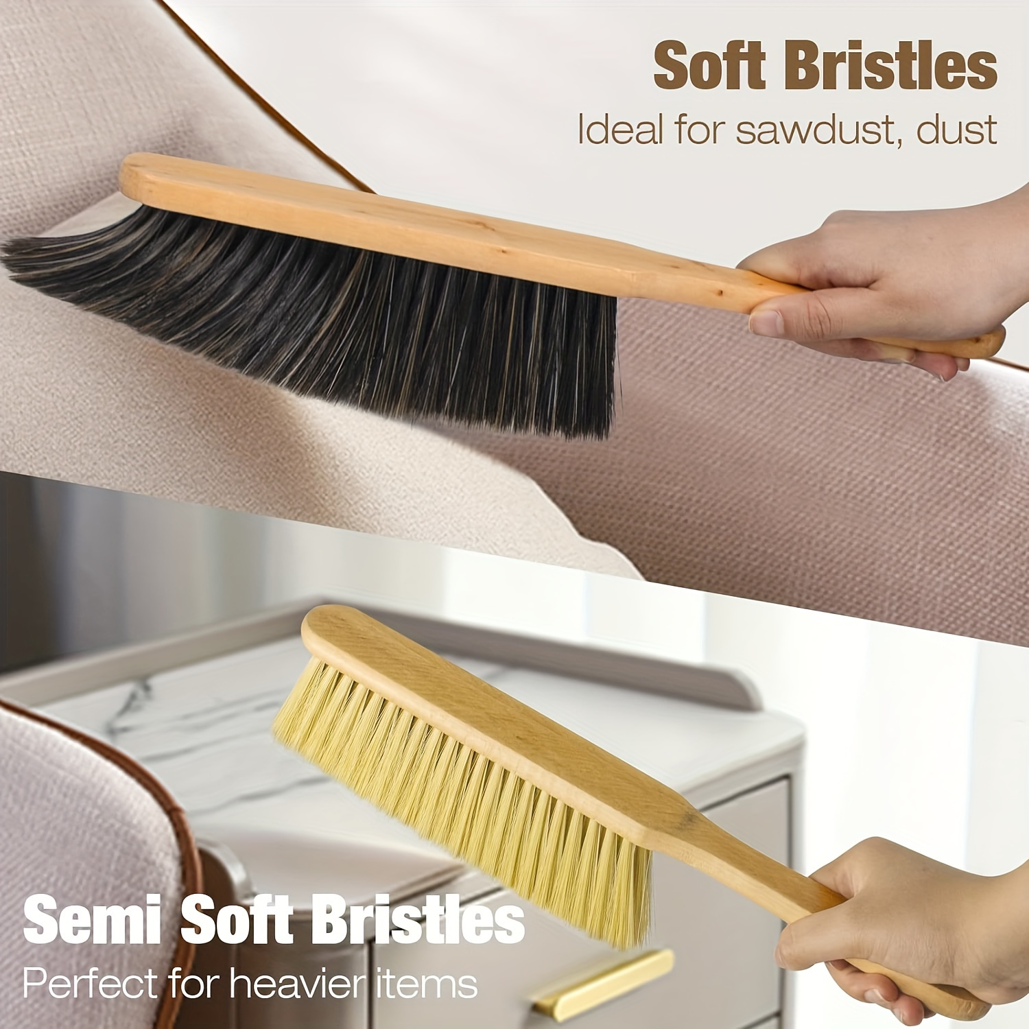 Soft Wooden Sofa Brush With Soft Bristles Easy To Use - Temu