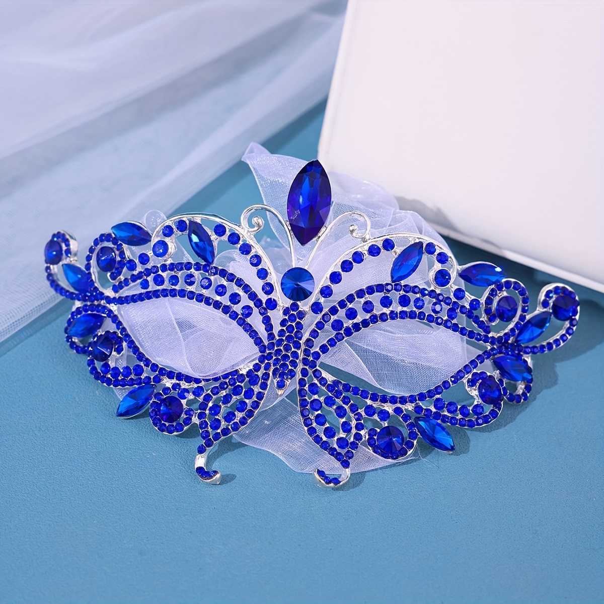 Metal Inlaid Diamond Phoenix Tail Mask Costume Rhinestone - Temu