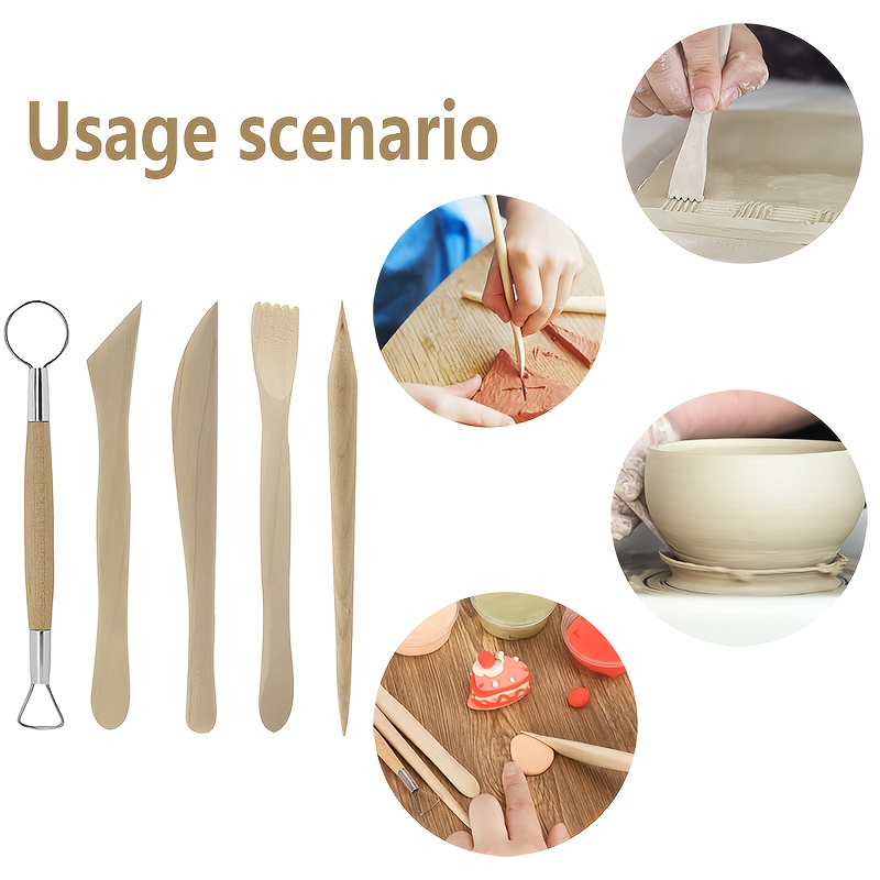 SEWACC 3 Sets Pottery Tools Sculpting Clay for Adults Suit Modeling Clay  Tools Polymer Clay Balls Clay Tool kit polimerclay Ceramic Clay Pottery  Clay