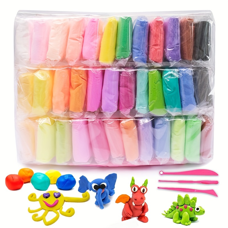 KARLOR Plastilina para niños ultraligera, 36 colores de secado al aire,  arcilla de modelado no tóxica supersuave, con herramientas, juego creativo