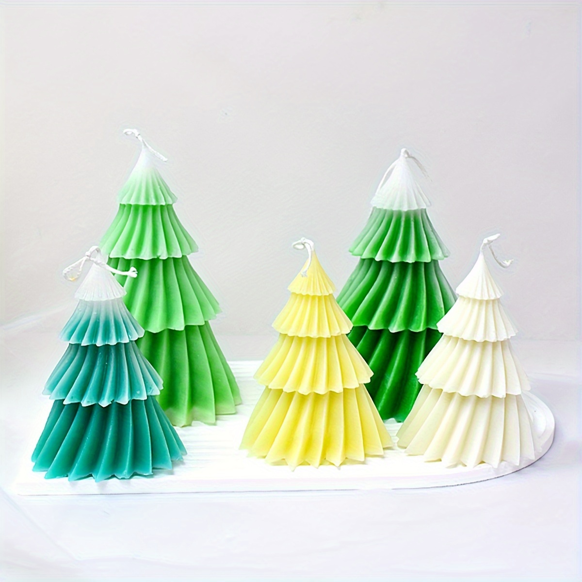 Origami Christmas Tree Silicone Mold DIY Geometric Rotating Pine Tree  Candle Mould Plaster Resin Ornament Molds Christmas Decor