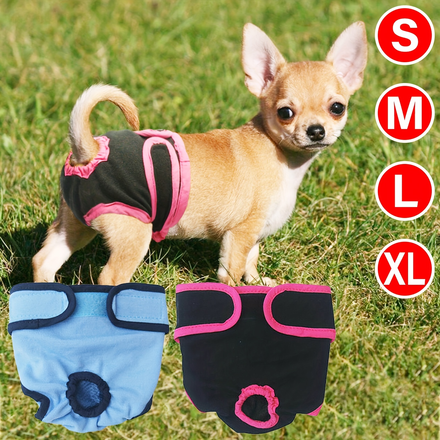 2pcs pañales lavables para perros hembras pantalones de perro reutilizables  bragas sanitarias absorbentes para la incontinencia menstrual