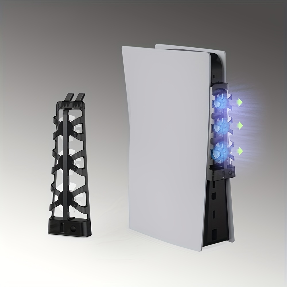 Ventilador de Refrigeración para PS5 Slim, Luz LED, Puerto USB y 3  Ventiladores con ajuste automático de velocidad por temperaturas para PS5