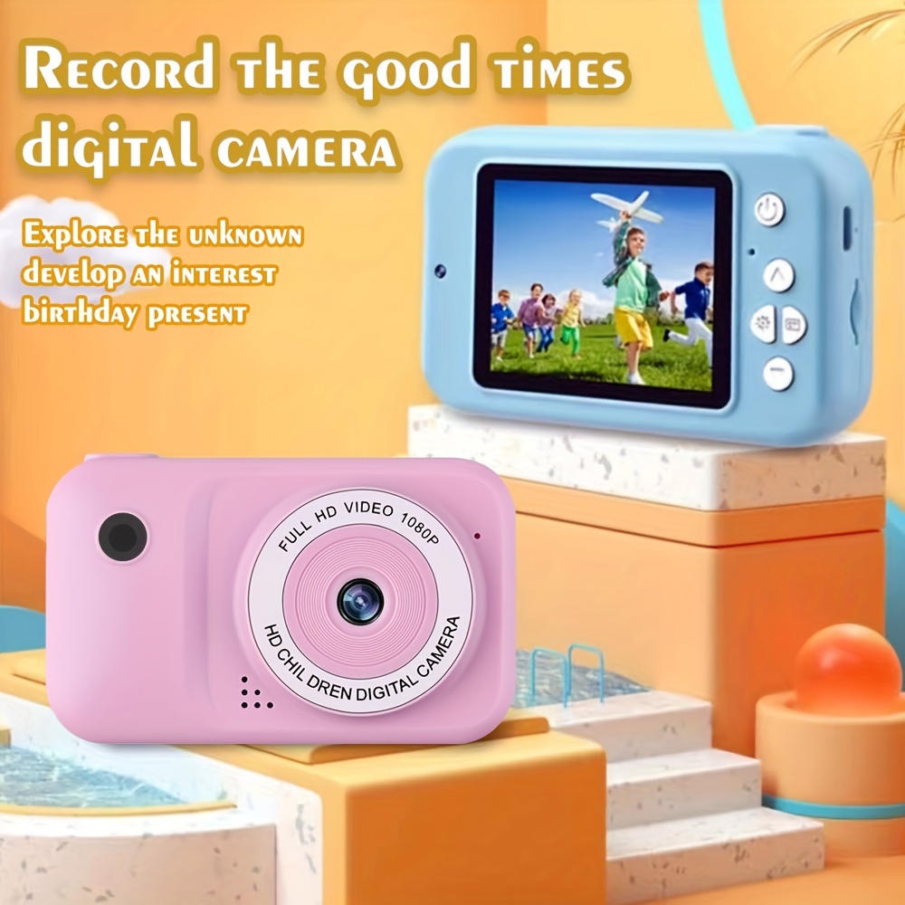  Cámara digital de impresión instantánea para niños, cámara de  video selfie 1080P para niños con lente giratoria de 180°, tarjeta TF de 32  GB, papel de impresión, juego de bolígrafos de