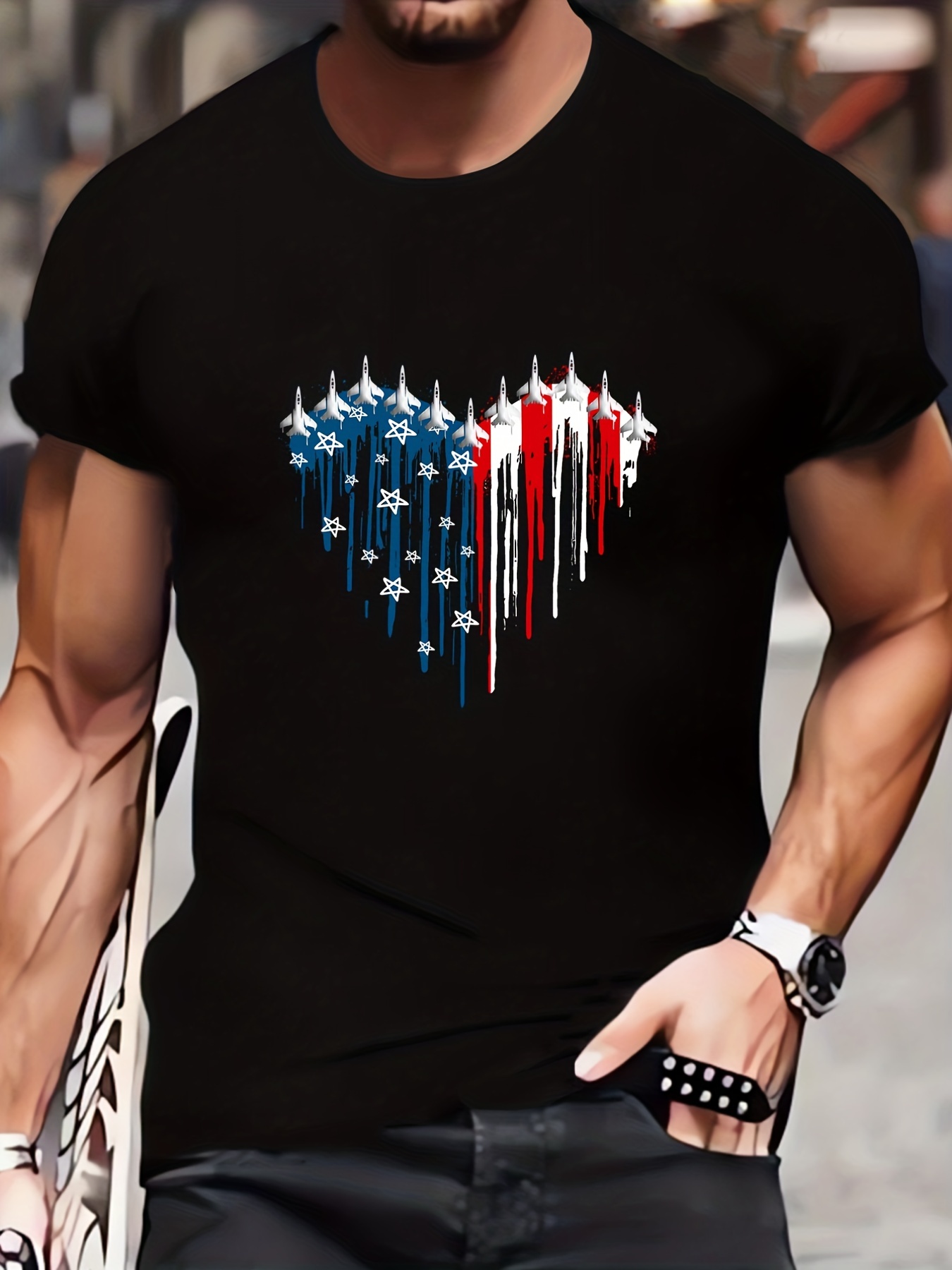 American Plus Size Men s Us Flag Heart Temu Australia