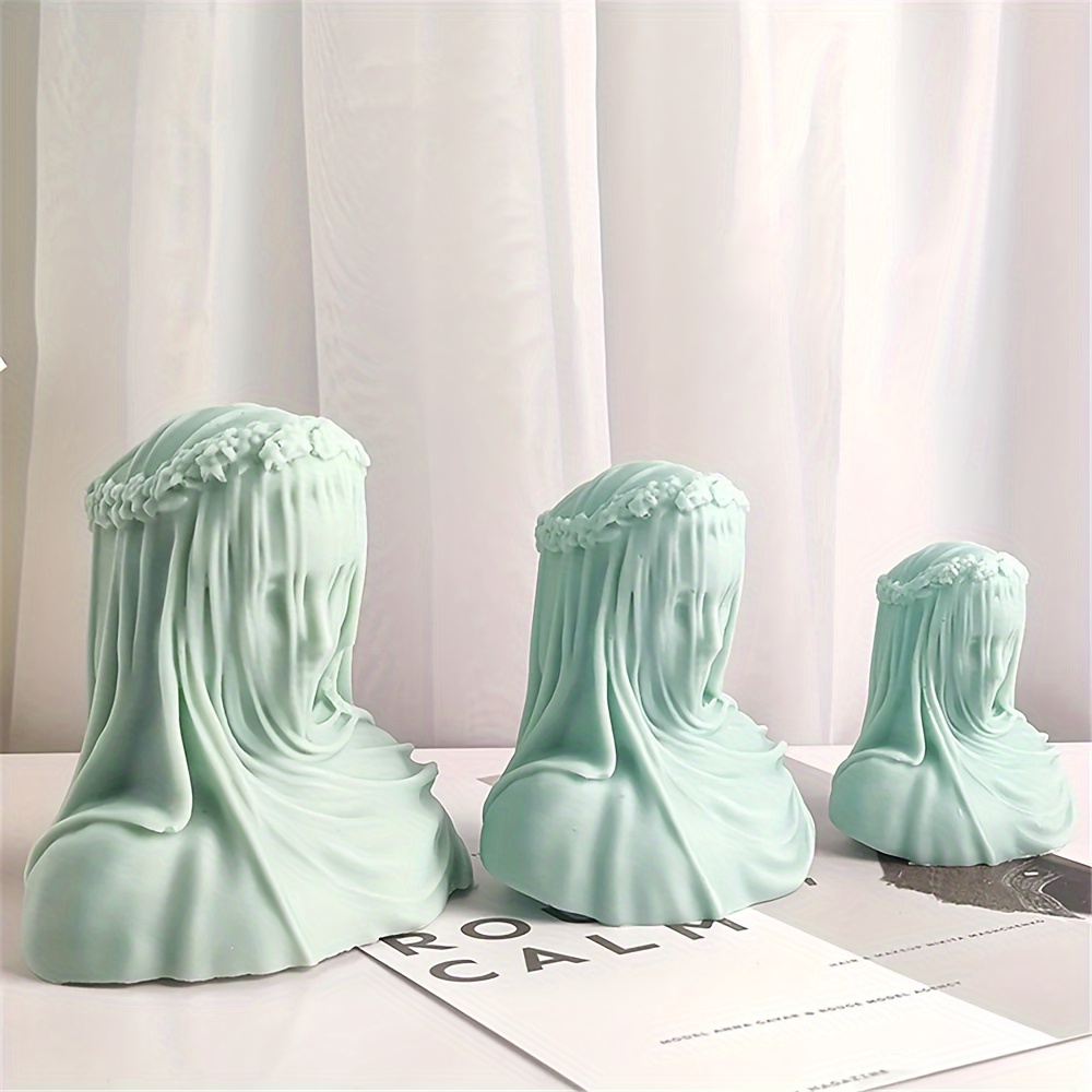  Veiled Lady Candle Mold, Silicone Veiled Female Bust Veiled  Lady Bust Veiled Maiden Bust Sculpture Statue Mold DIY Candle Hand Soap  Making Mold Resin Molds Clay Plaster Craft Mould (S)