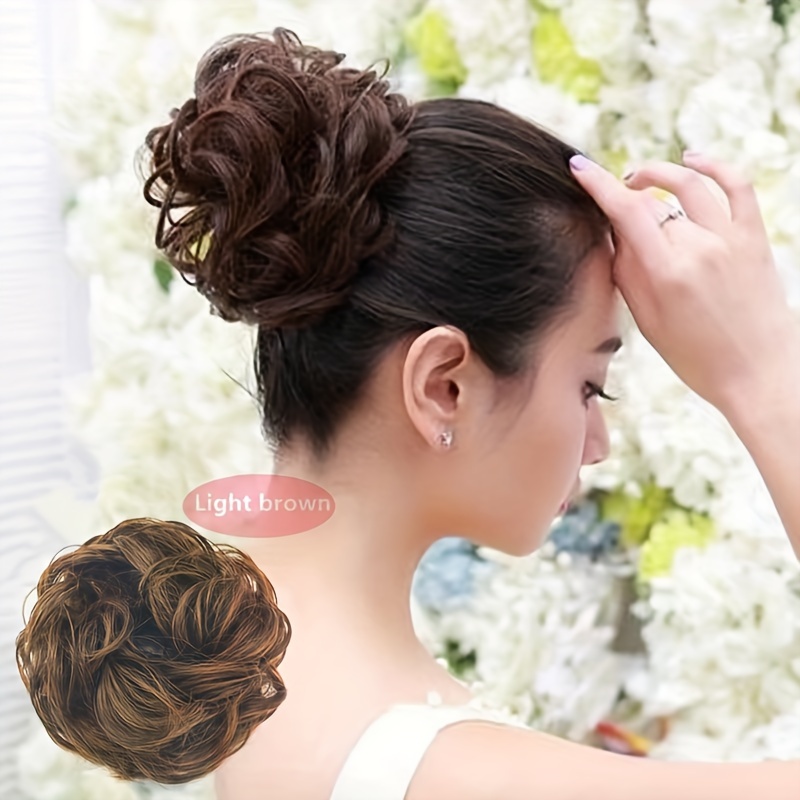 Messy Bun Hair Piece Curly Hair Extensions Synthetic Hair Temu