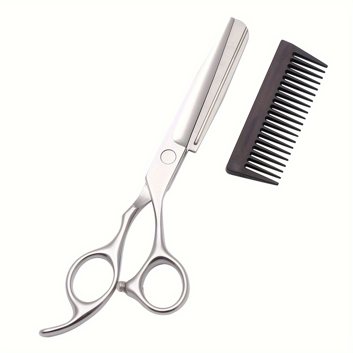 Professional Hair Scissors Ribbon Comb Flat Cut Trim Texture