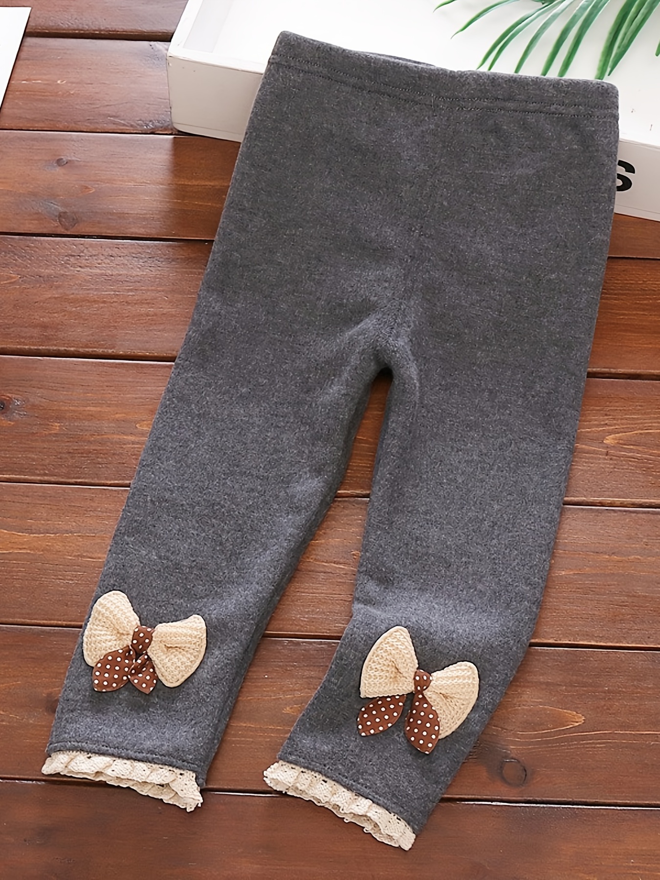 Toddler Girls Solid Fleece Lined Leggings Set Warm Pants - Temu