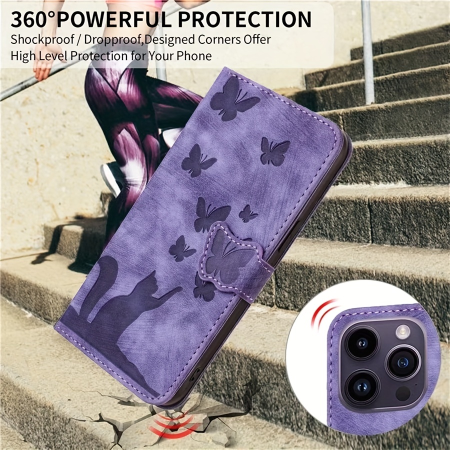

Retro Butterfly Fall Protection Cover Case For Iphone 15 14 13 12 11 Plus Pro Max