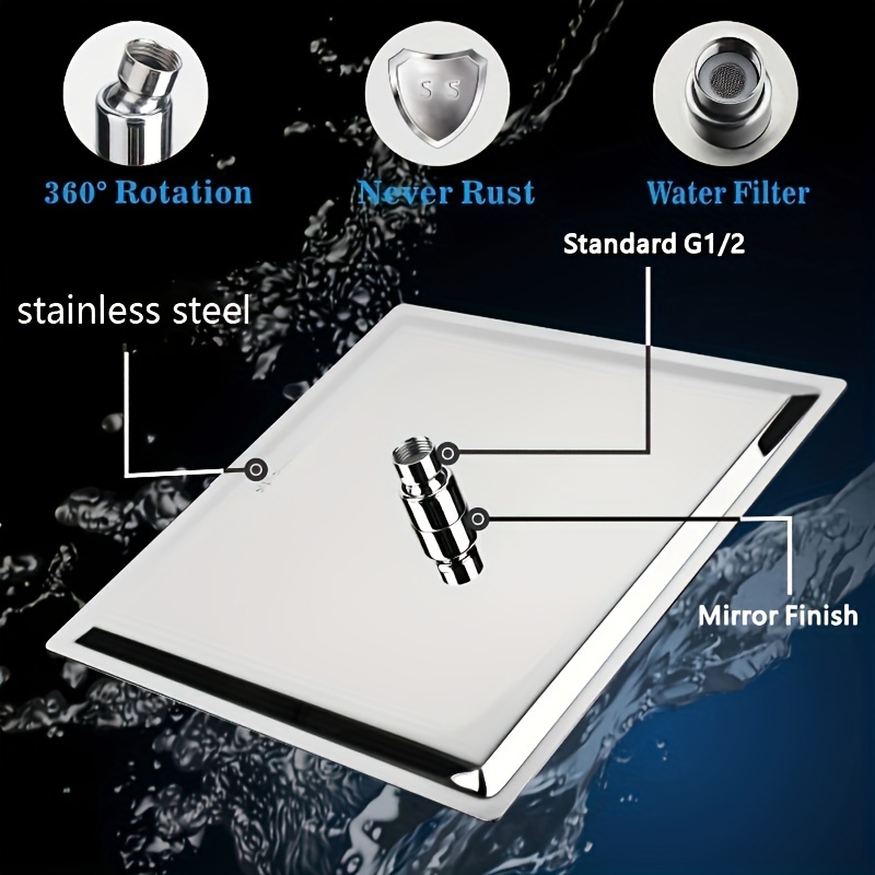 Ultra Thin Stainless Steel Rainfall Shower Head for a Soothing Spray