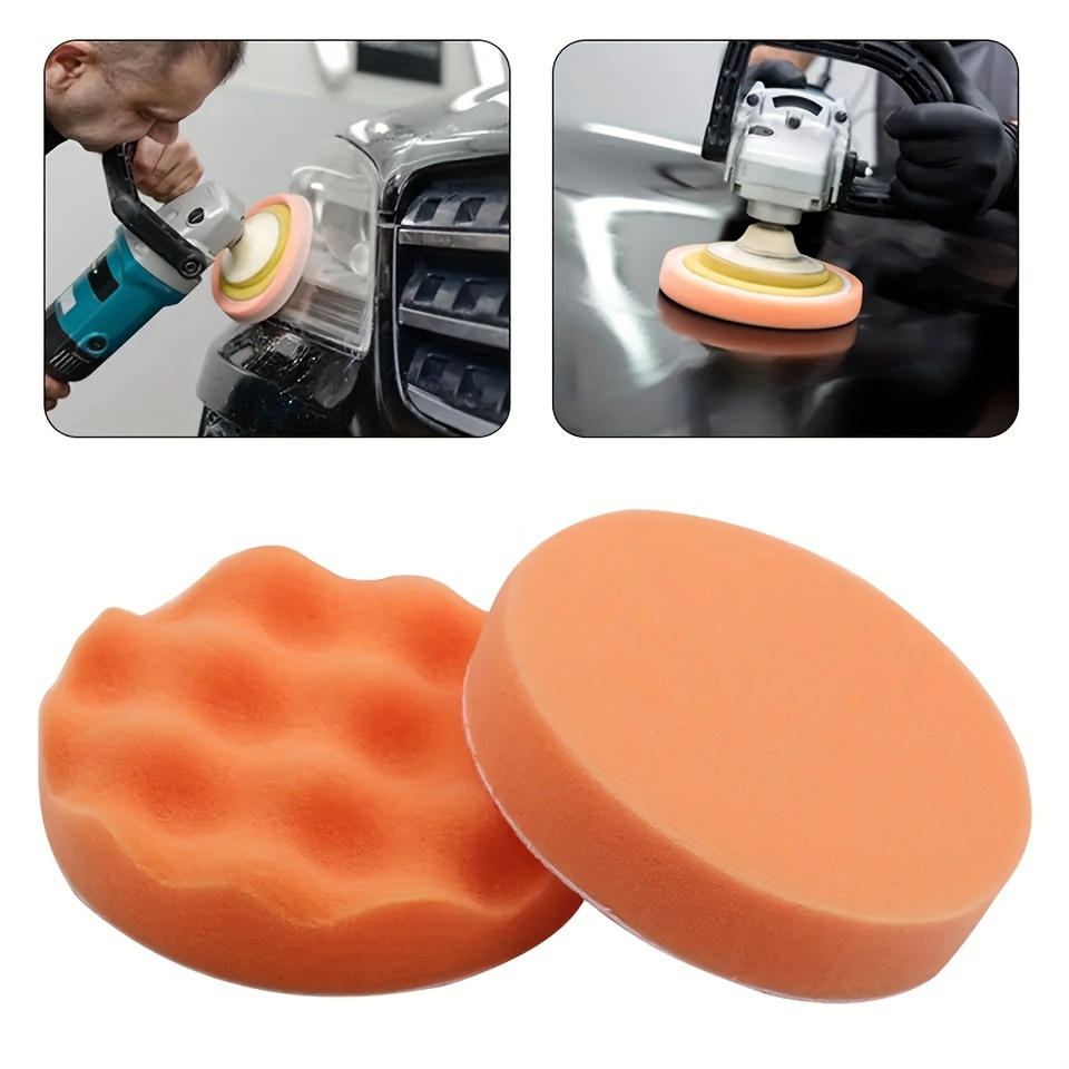 11pcs/set Foam Car Polishing Disc Self-adhesive Buffing Waxing Sponge Wool  Wheel Pad For Polisher Drill Adapter Kit Polish