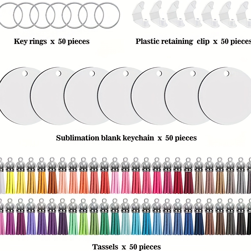 12 Pcs Sublimation Blank Keychains Heat Transfer Key Chain Double-Side  Printed MDF Keyrings Key Tags with Split Rings 