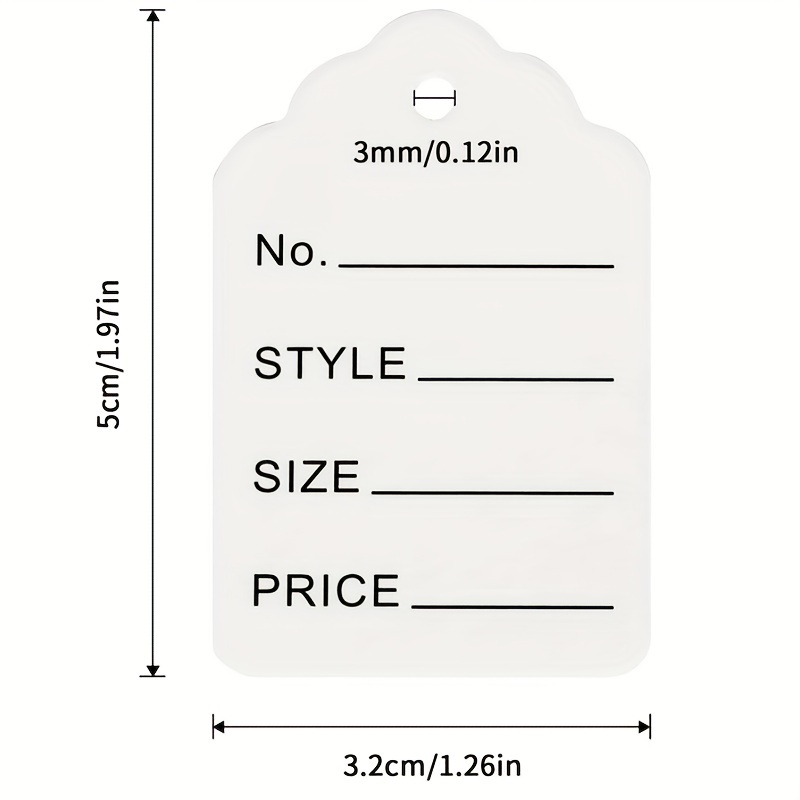 1000 Mini Price Tags - 3/4 x 1/2 - White Jewelry Tags - String Display  Tag