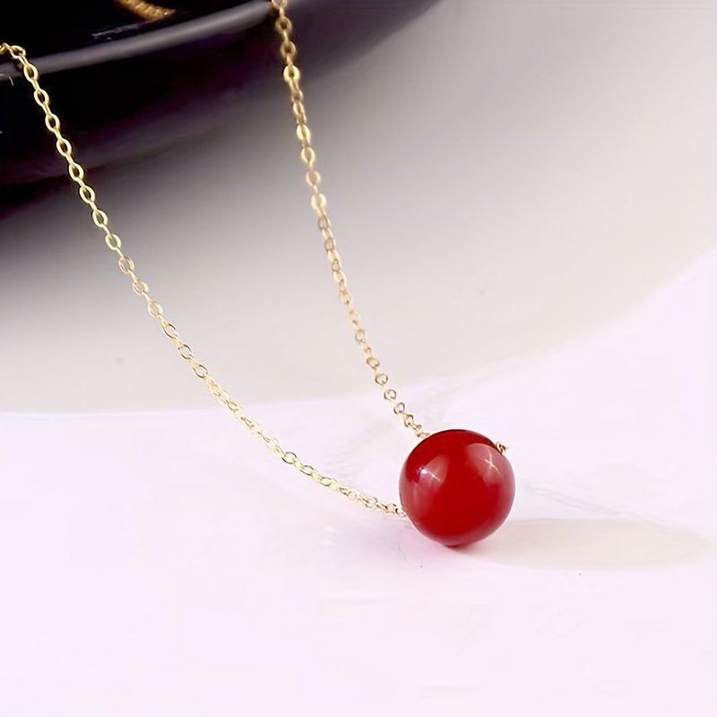 Red on sale bean necklace