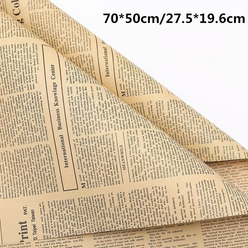 Kraft Paper Gift Wrap English Wrapping Paper Flowers Newspapers