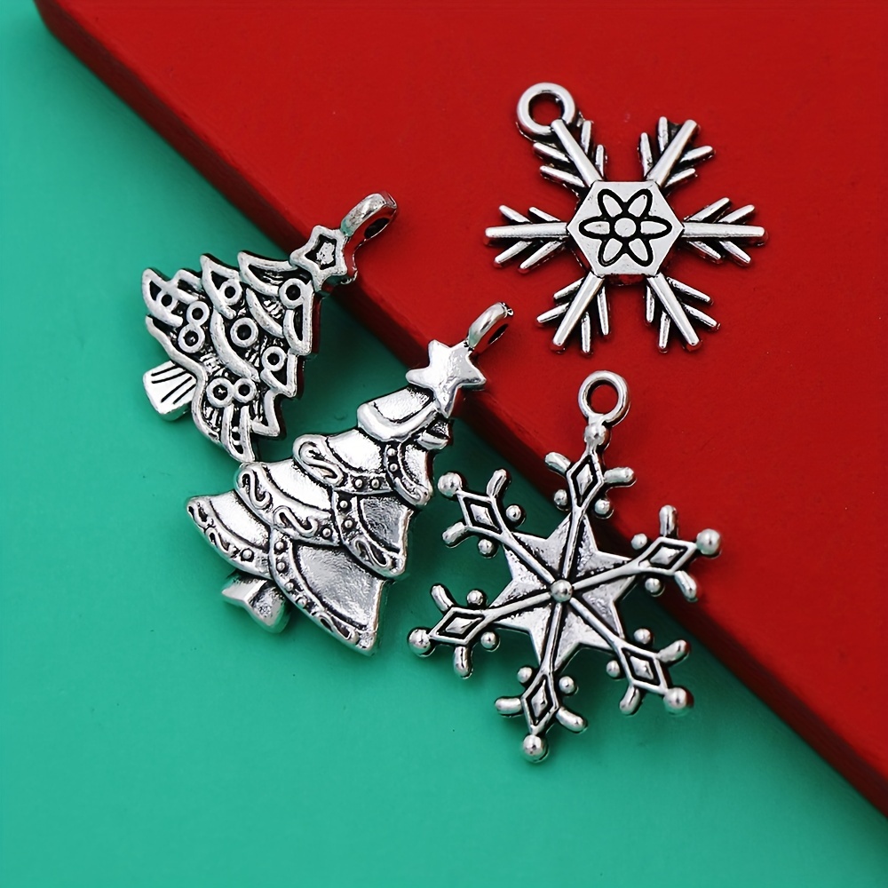 10 Snowflake Charms Antique Copper Plated Charms (20x14mm) G22135