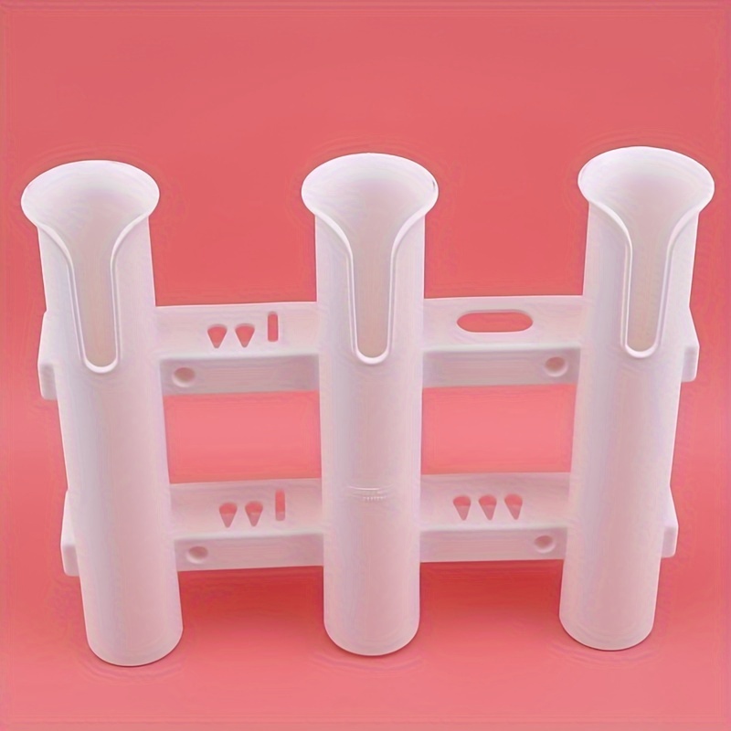 1pc 3 Tubes Plastic Fishing Rod Holder, Outdoor Fishing Rod Rack, Suitable  For Kayak Fishing, Fishing Supplies