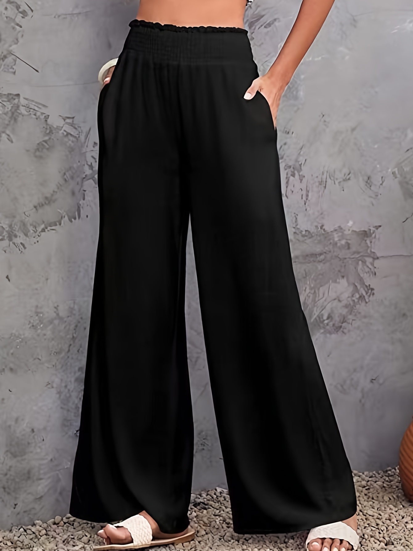 Women Casual Suit Pants Spring Summer Trendy 2024 Long Palazzo Trousers  Bell-Bottoms Solid Color Business Flare Pants