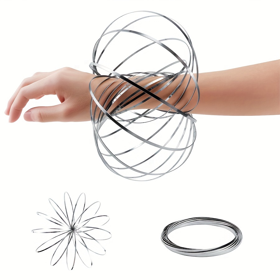 Anneau de Flux Magique en Acier Inoxydable, Bracelet 3D Cinétique