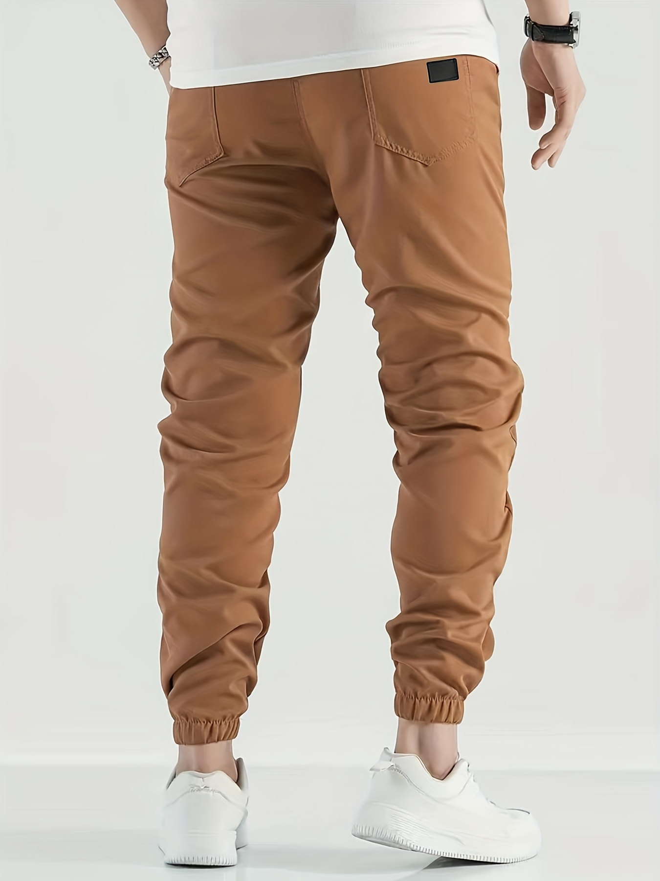 Solid Color Men's Cargo Pants Loose Casual Outdoor Joggers - Temu