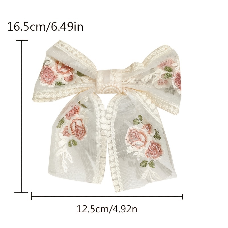 Haarspange Mit Großer Schleife, Vintage-Look, Französisches Band, Rot – Haarschmuck Für Damen