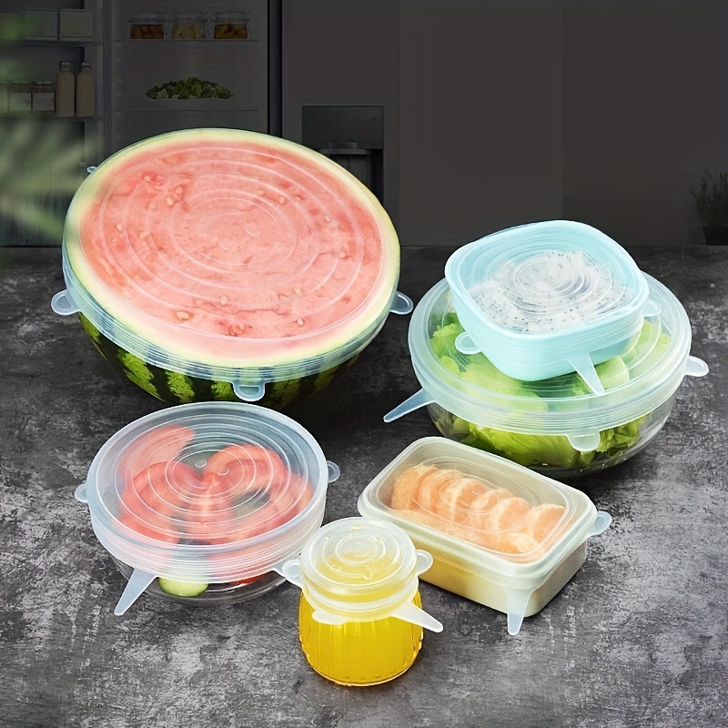 12 Silicone Stretch Lids Reusable Wrap Bowl Seal Cover Storage microwave  Kitchen