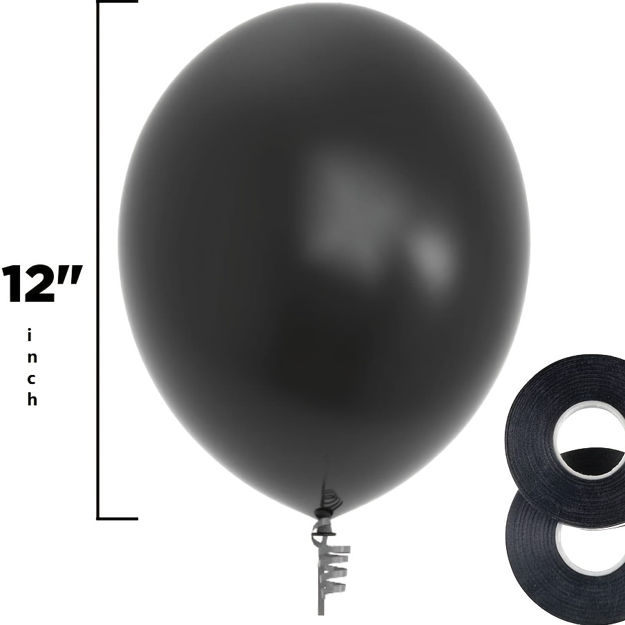 50 Paquetes Globos Negros 12 Pulgadas Globos Látex Fiestas - Temu