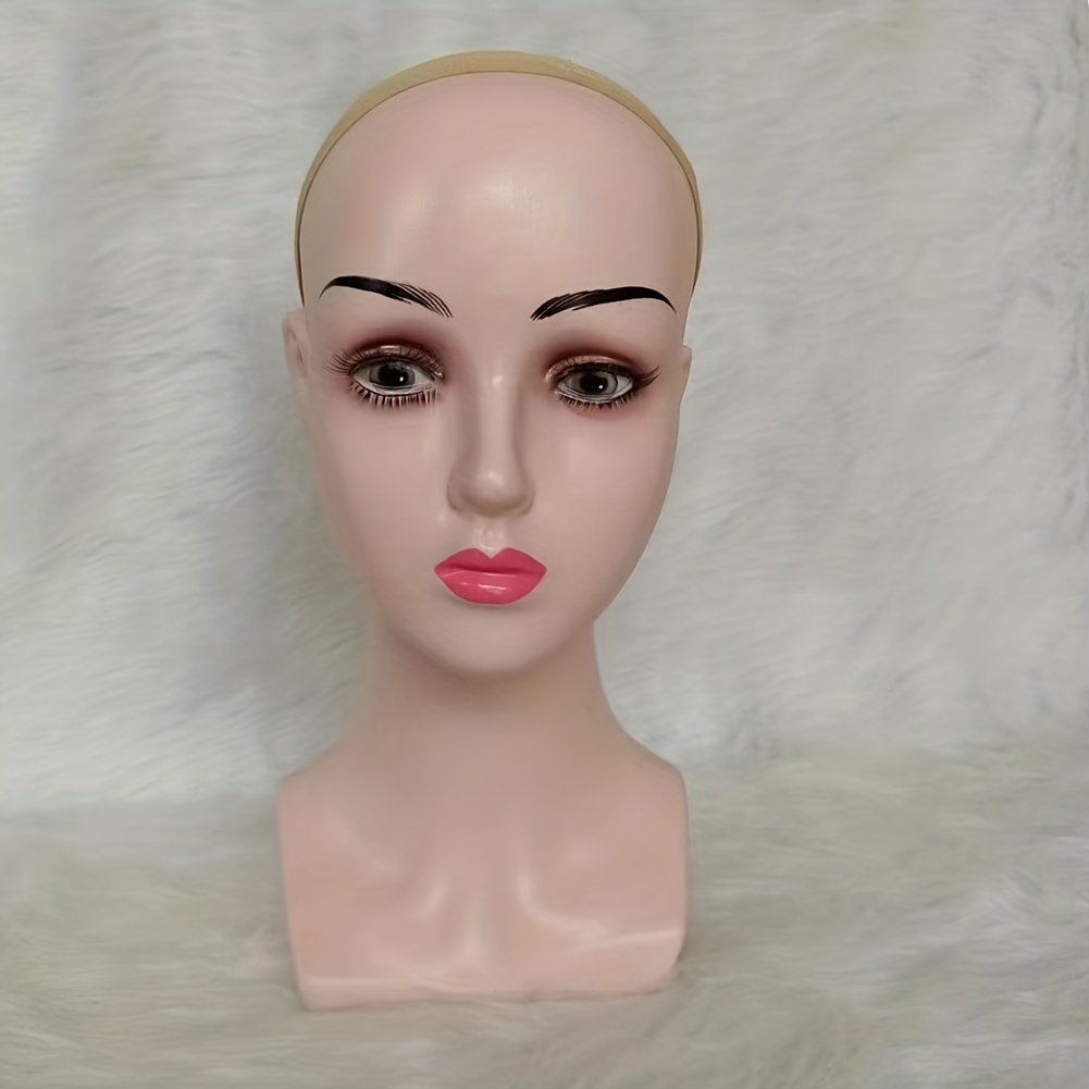 Realistic Female Mannequin Head with Shoulder Display Manikin Head Bust for Wigs,Makeup,Beauty Accessories Displaying
