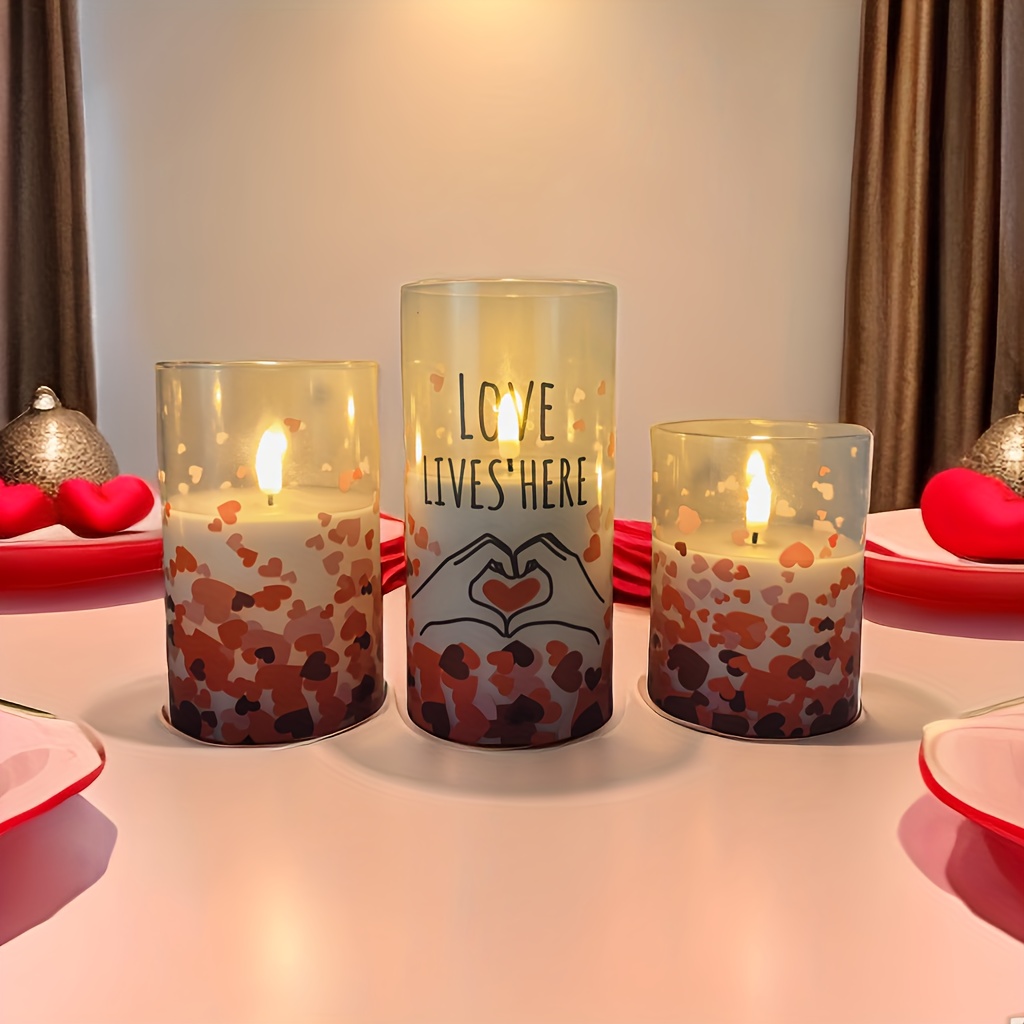 Valentine's Day Gift Heart on Fire Candle, 