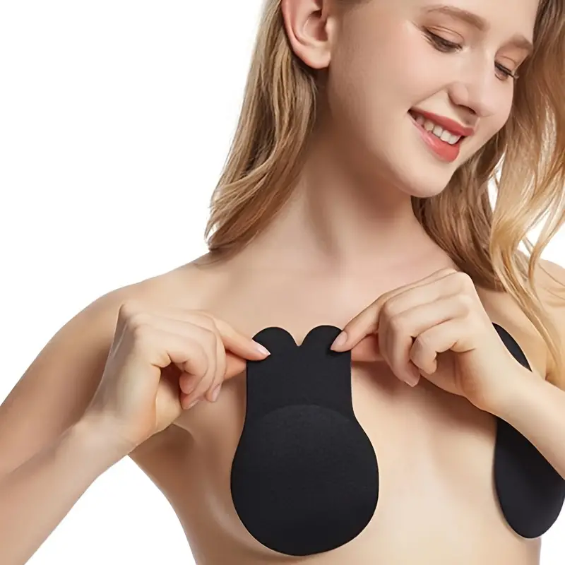 Rabbit Ears Breast Petals Nipple Covers Chest Patch, Anti-sag Push-up  Silicone Invisible Nipple Bra, Women's Lingerie & Underwear Accessories