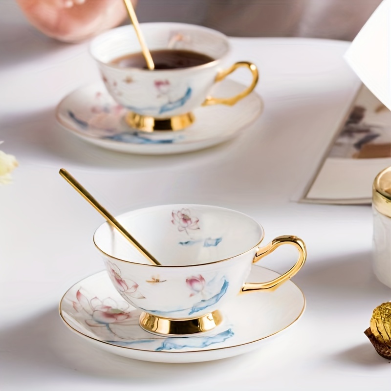 3 Piece Vintage Floral Porcelain Tea Cup Set Perfect For - Temu