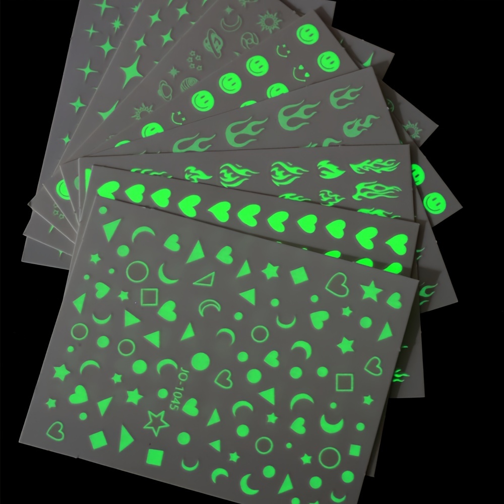 Designer Nail Sticker Luminous LV - Glow In The Dark