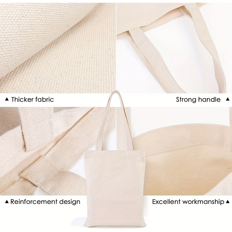 Canvas Tote Bags,1 pc Tote Bags Multi-Purpose Reusable Blank