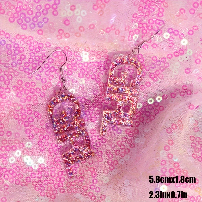 Pink sequin clearance earrings