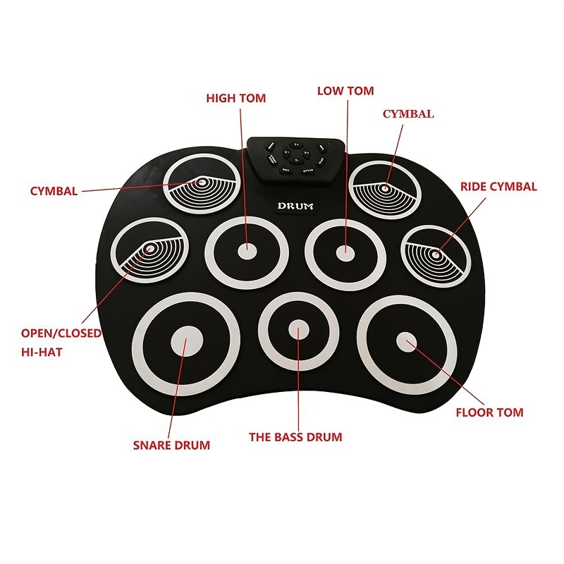 Portable Drum Set Pads Game Electronic Drum - Musical Instruments