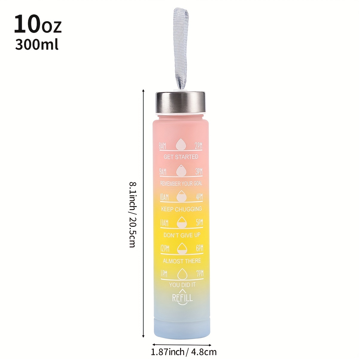 2L large Capacity Water Bottle Reminder Leak-Proof Frosted Cup Time Scale 1  Pc