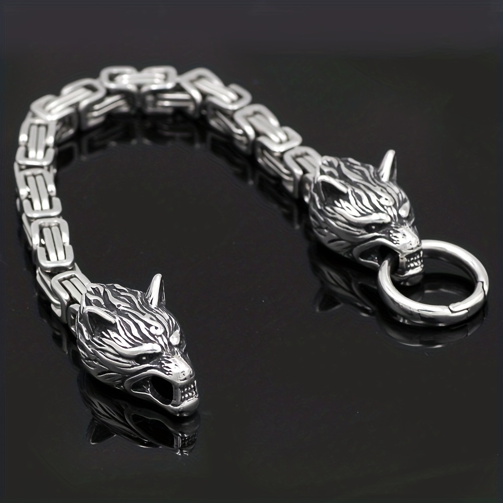 Retro Wolf Head Bracelet For Men Daily Decoration Gift