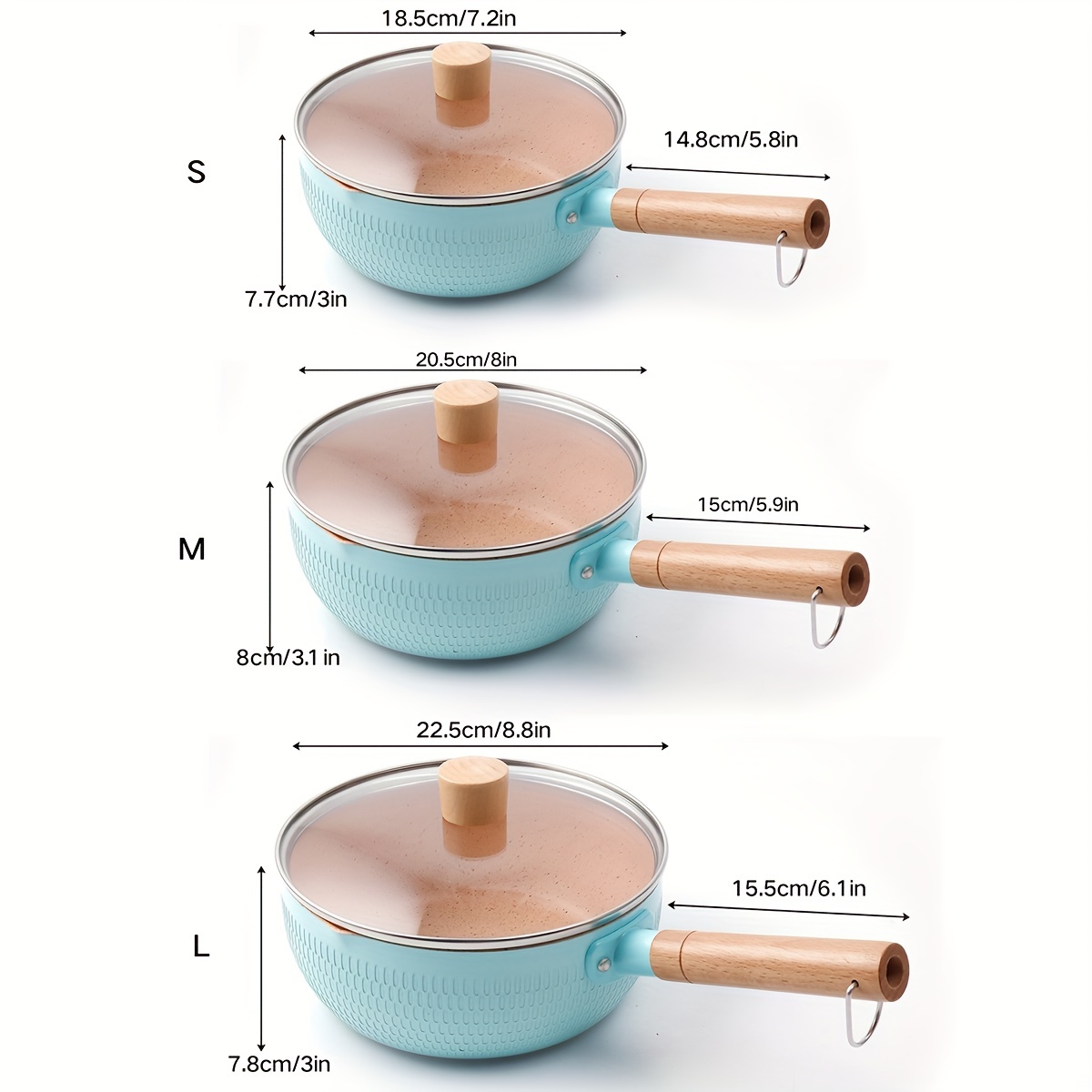 Saucepan With Lid Aluminum Alloy Sauce Pan With Wooden - Temu