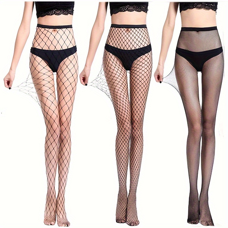 Sheer Fishnet Tights Hollow Out High Waist Mesh Pantyhose - Temu