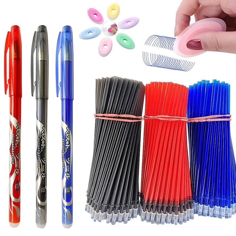 25 pièces/ensemble noir bleu rouge encre effaçable stylo bâton de