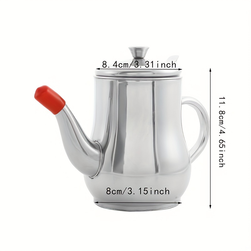 Kitchen Stainless Steel Oil Strainer Pot Grease Container Jug