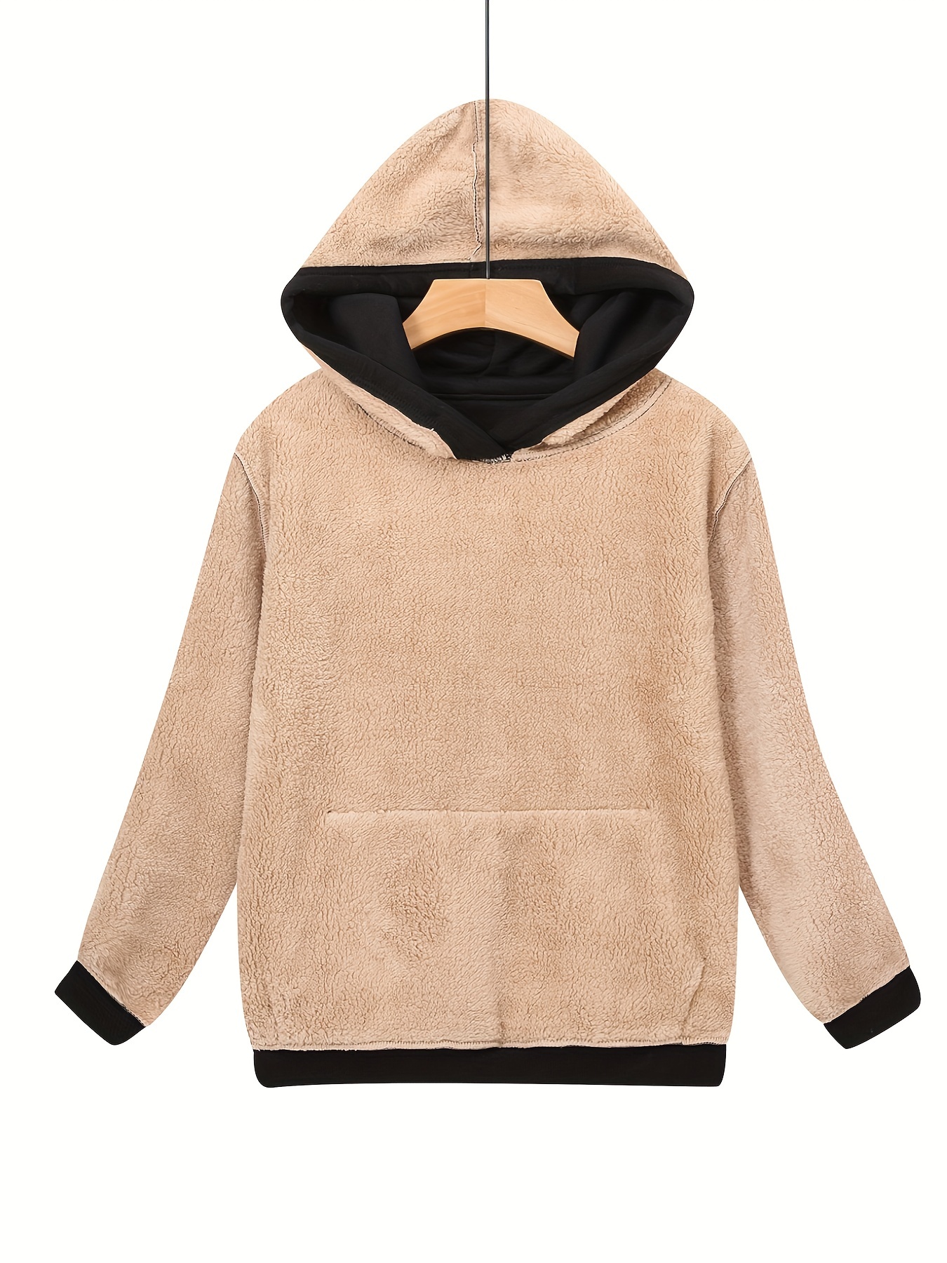 Sudadera de felpa lisa con capucha