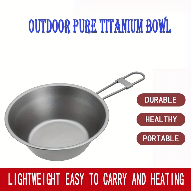 Titanium Fry Pan With Folding Handle Portable Outdoor - Temu