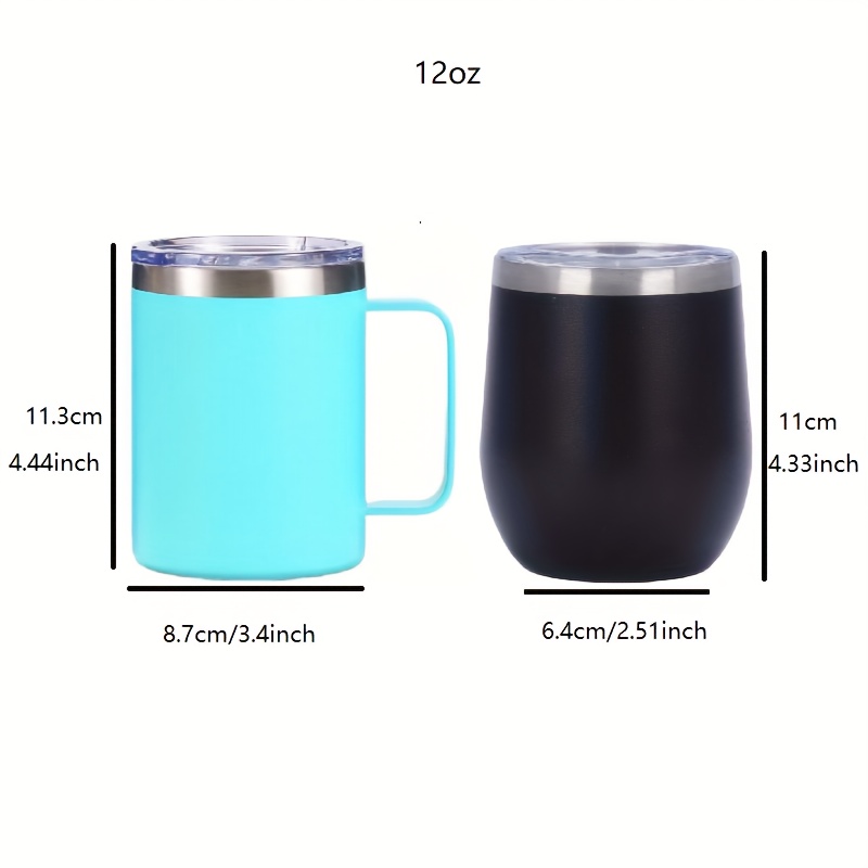 Tasse à café isolée en acier inoxydable de 12 oz avec poignée