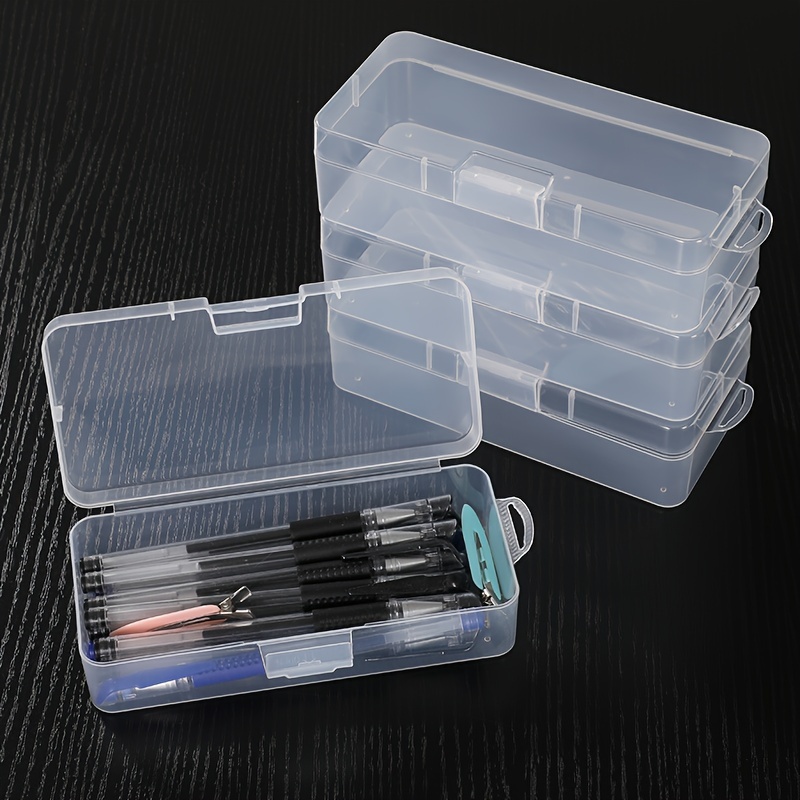 Pencil Storage Box Flip Plastic Storage Box Lid Store - Temu