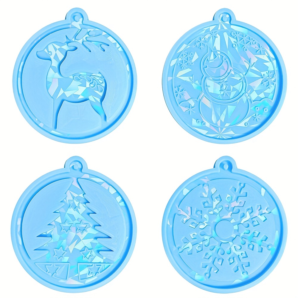 Snowflake Mold Holographic Pendant Silicone Mold Keychain Epoxy Resin Mold  DIY Craft Jewelry Making Christmas Tree Decoration