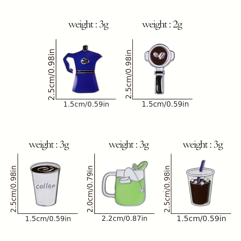 Cute Coffee Cup Brooch - Creative Cartoon English Letter Pin For