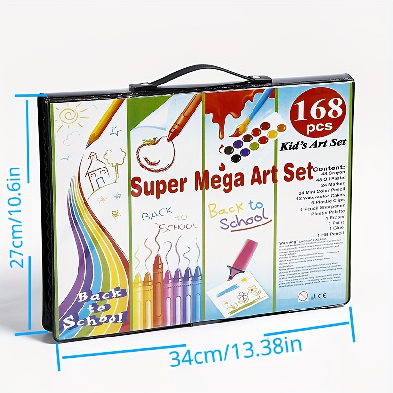 168 PCS Children Art Painting Set Watercolor Pencil Crayon Water Pen  Drawing Board Doodle Supplies Kids Art Kit