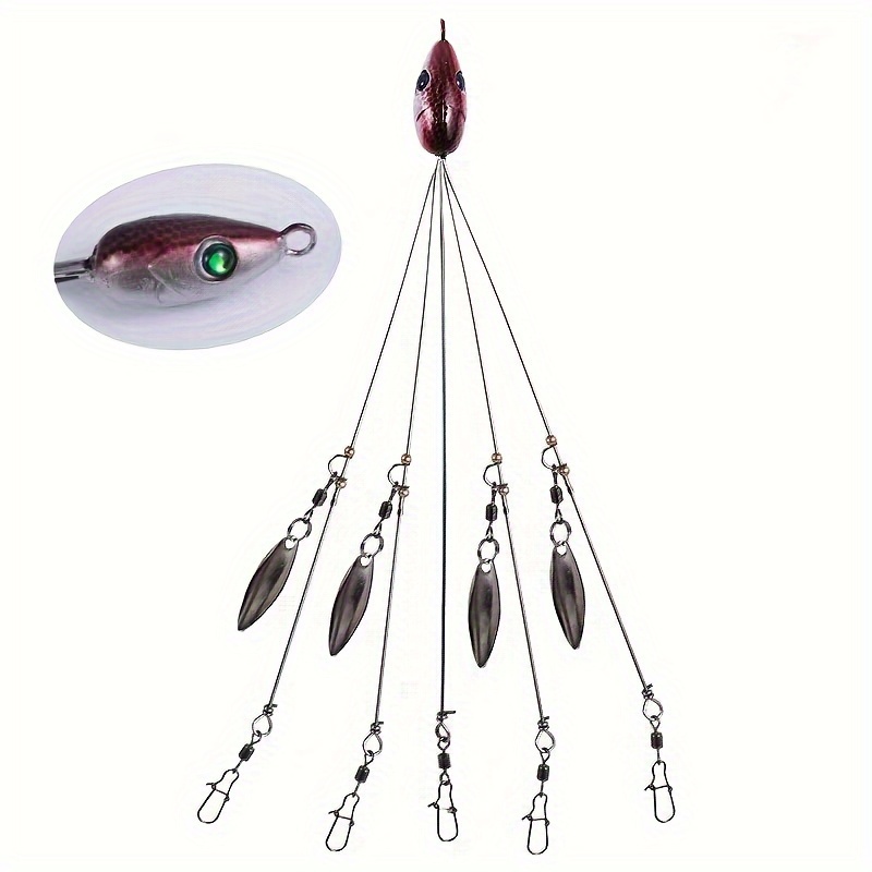 5 Arms Alabama Rig Fishing Lure Umbrella Rig With Spinner For Striper Arig  For B